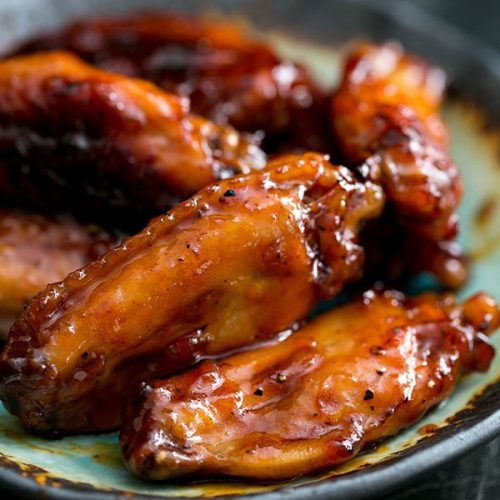 Bourbon Maple Glazed Chicken Wings