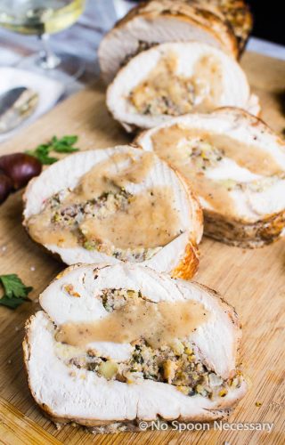 Combine the turkey and stuffing in this update on a tradition - Turkey Roulade!