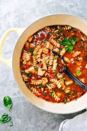 20-Minute Chicken Parmesan Soup