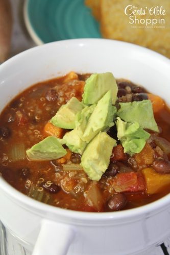 Sweet Potato Black Bean Quinoa Chili