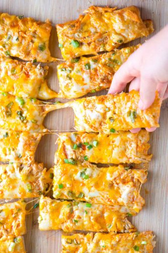 Cheesy Buffalo Chicken Pizza Sticks