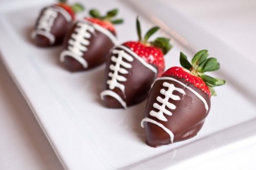 Chocolate Covered Strawberry Footballs