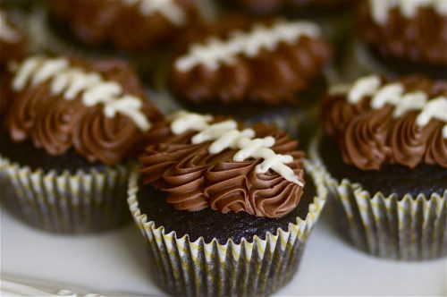 Double Chocolate Football Cupcakes