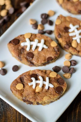 Football Chocolate Chip Peanut Butter Blondies