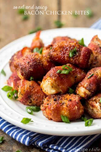 Sweet and Spicy Bacon Chicken Bites